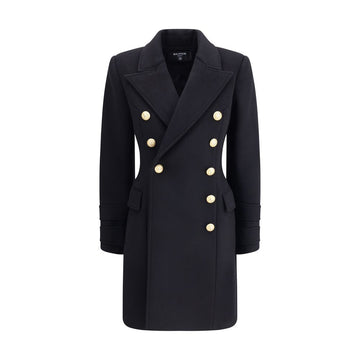 Black Fleece Wool Coat