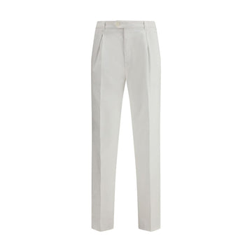 White Cotton Casual Pants