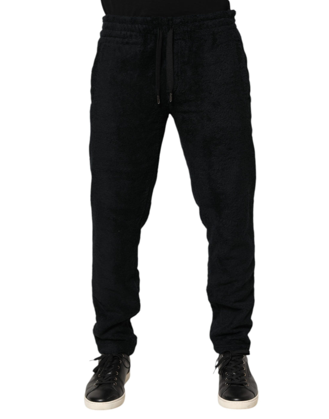 Black Cotton Logo Men Jogger Sweatpants Pants