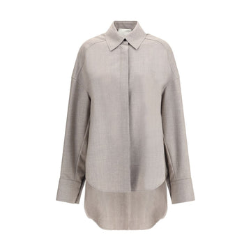 Gray Fleece Wool Dress Shirt