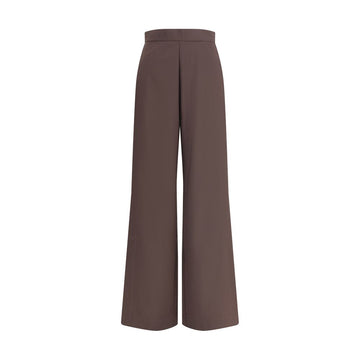 Brown Fleece Wool Casual Pants