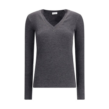Gray Wool Long Sleeve T-Shirt
