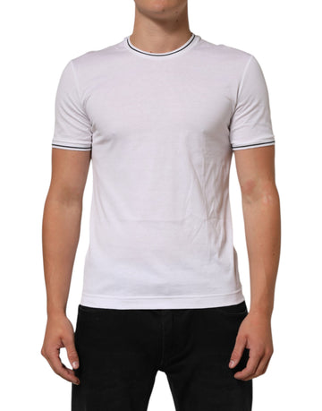 White Short Sleeves Round Neck Men Underwear T-shirt