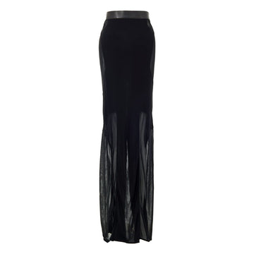 Black Viscose Long Skirt
