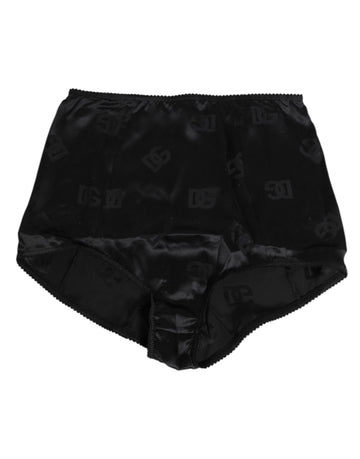 Black Silk Stretch High Waist Girdle Underwear