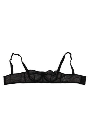 Black Floral Underwired Balconette Bra Underwear