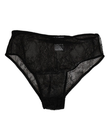 Black Nylon Stretch High Waist Panty Underwear