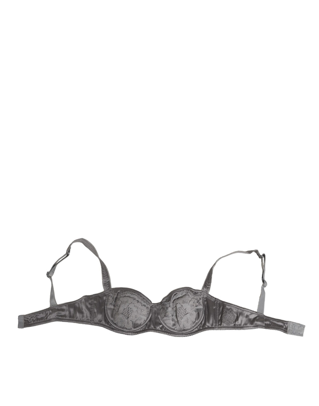 Gray Silk Underwired Balconette Bra Underwear