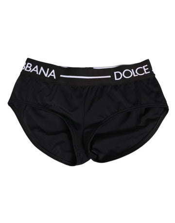 Black Nylon Logo Waistband Shorts Underwear