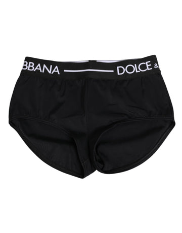 Black Nylon Logo Waistband Shorts Underwear