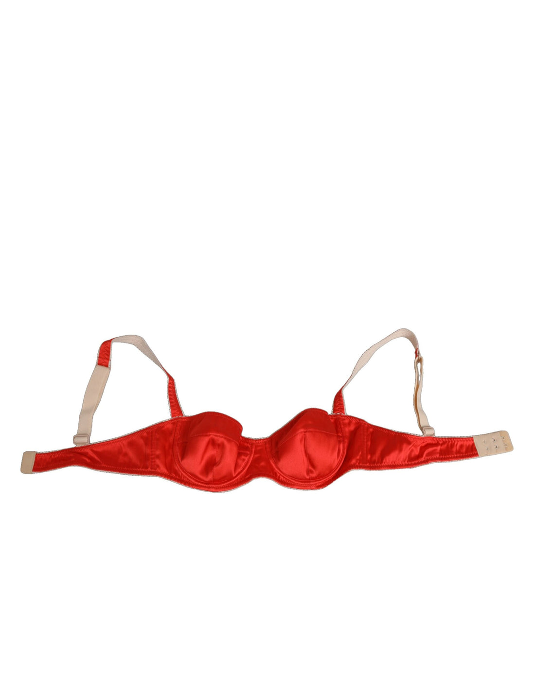 Red Silk Satin Underwire Bra Semi-Pad Underwear