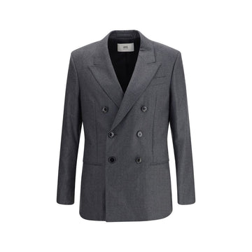 Gray Fleece Wool Blazer