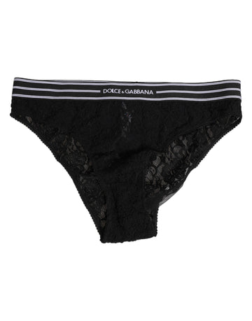 Black Lace Nylon High Waist Panty Underwear