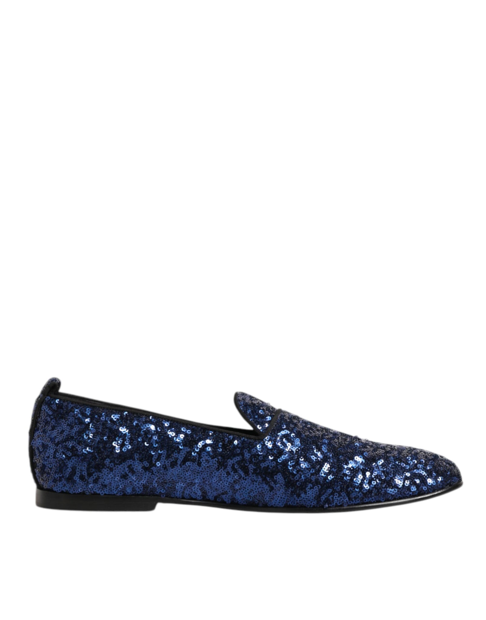Blue Sequined Loafers Slippers Men Dress Shoes