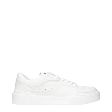 White Leather Low Top Sneakers