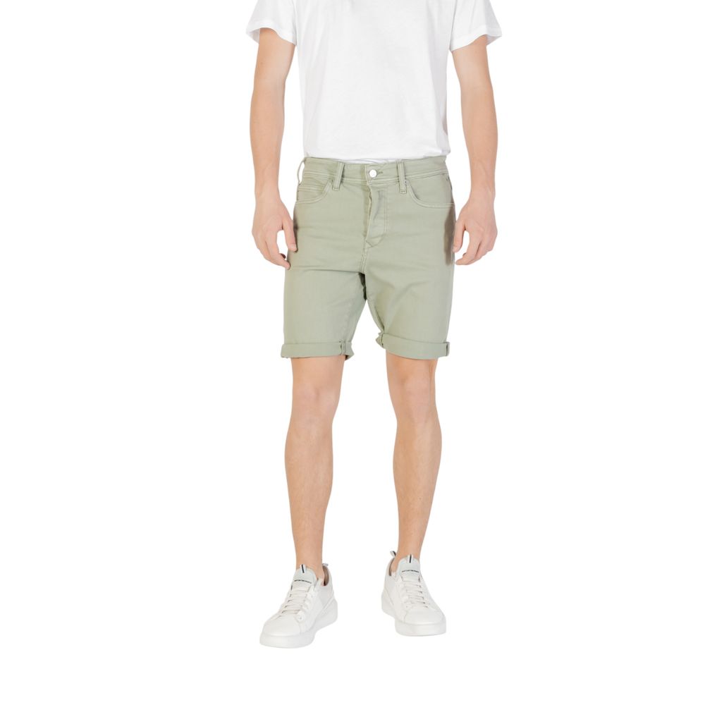 Green Cotton Bermuda Shorts