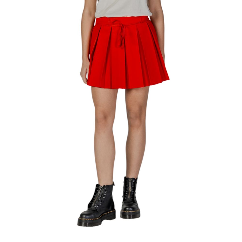 Red Recycled Polyester Mini Skirt