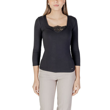 Black Viscose Long Sleeve T-Shirt