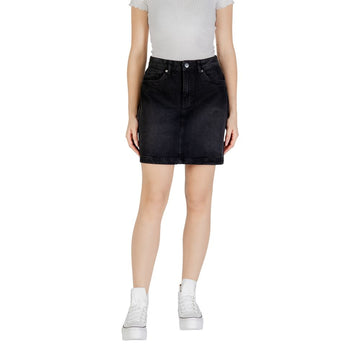 Black Cotton Mini Skirt