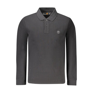 Black Cotton Men Polo Shirt