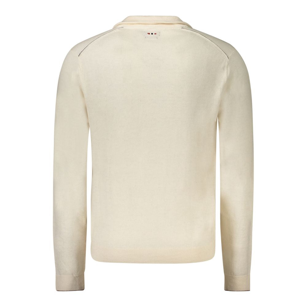 White Wool Men Sweater