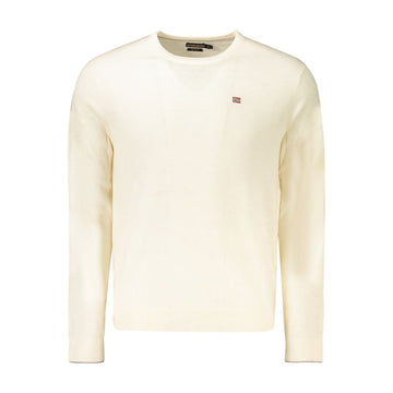 White Wool Men Sweater