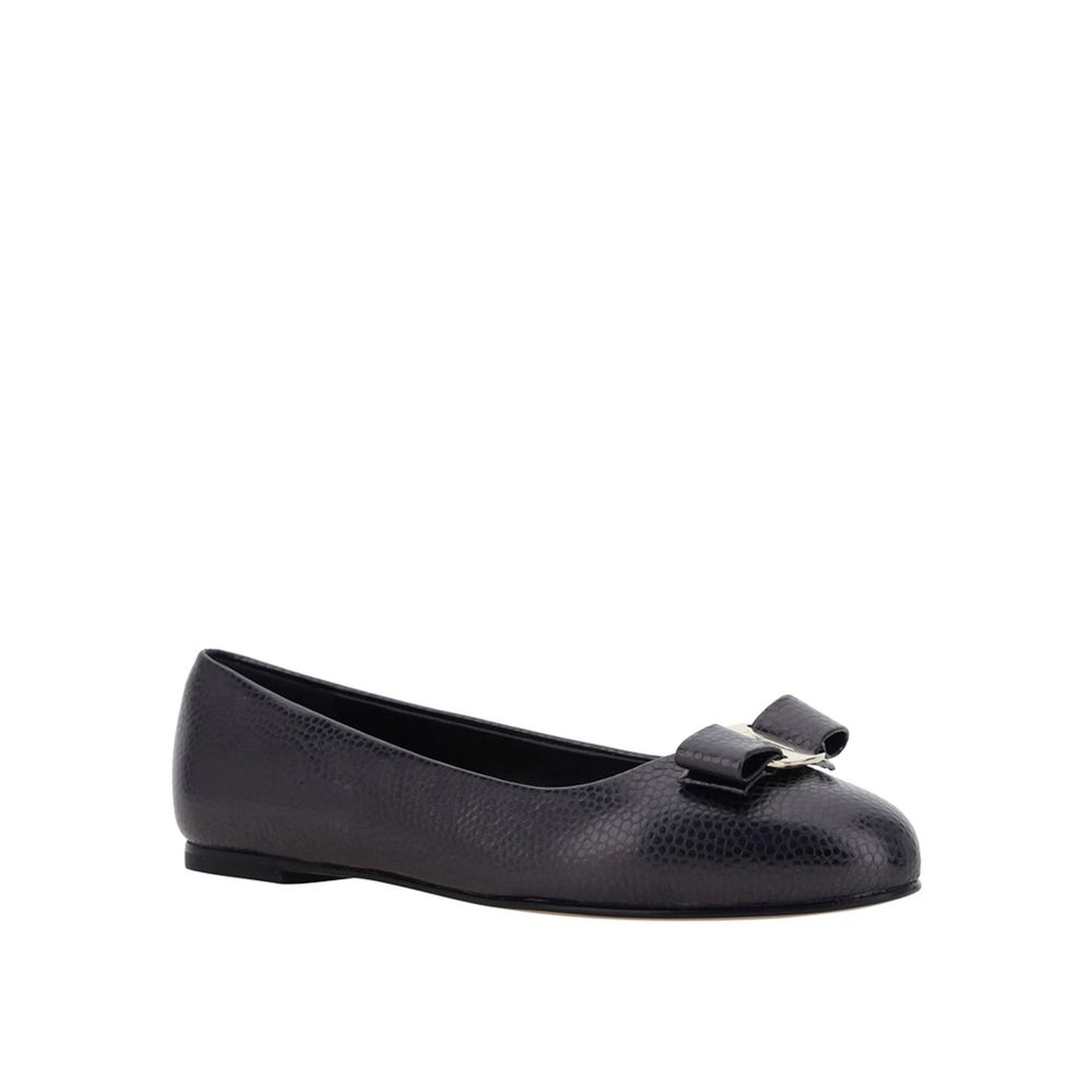 Black Calfskin Ballet Flats