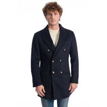 Blue Wool Men Jacket