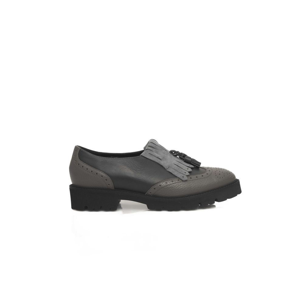 Gray Cowhide Women Loafer