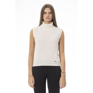 White Wool Women Sweater