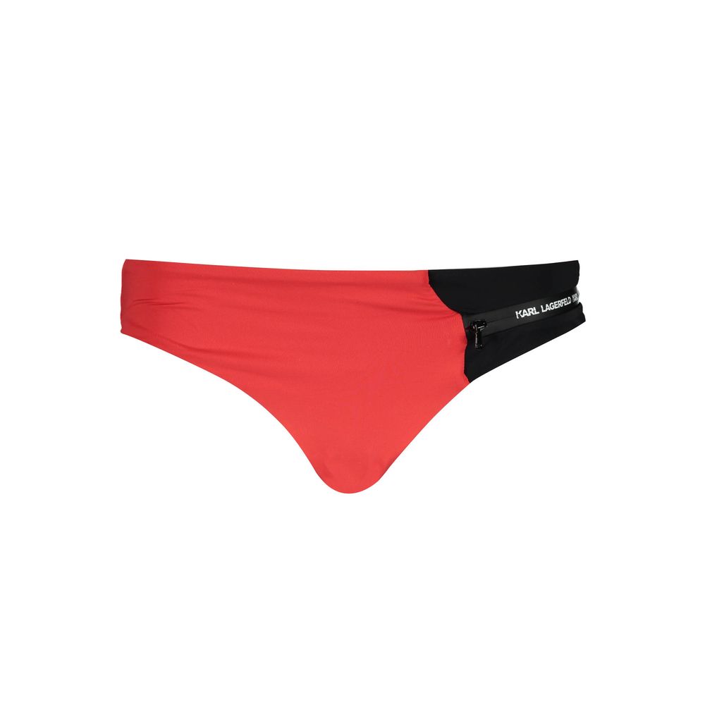 Red Elastane Swimwear