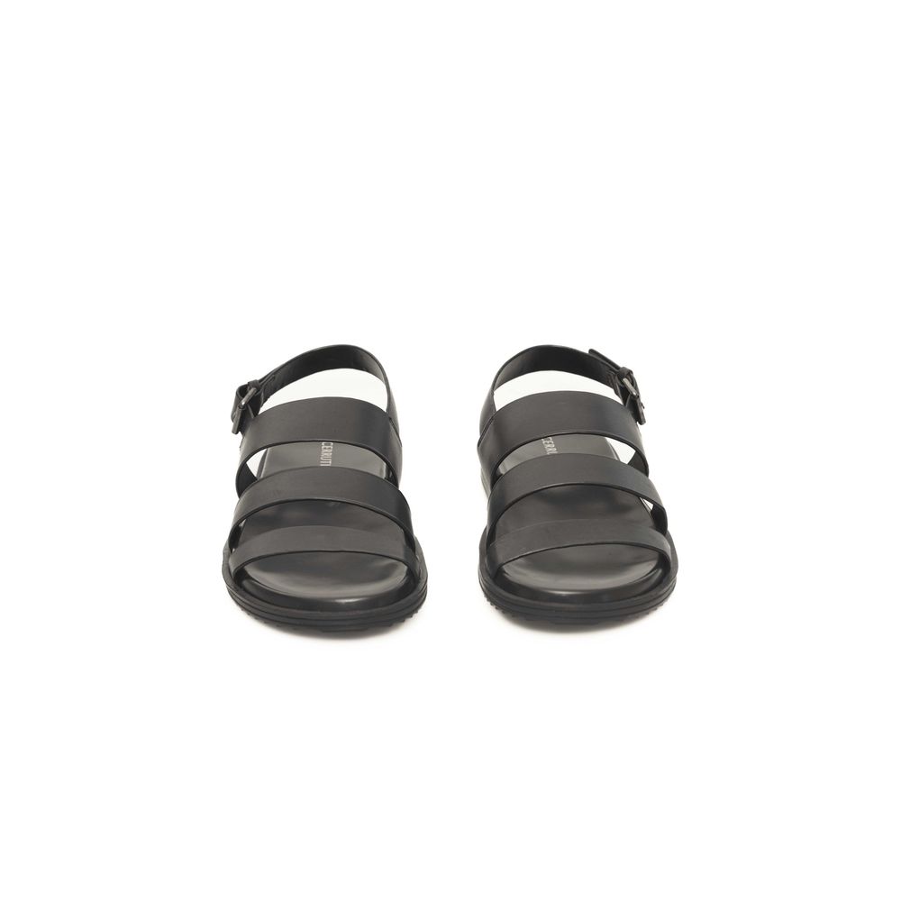 Black Leather Men Sandal