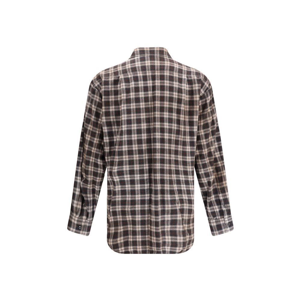 Brown Cotton Pattern Shirt
