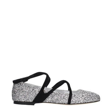 Gray Plastic Ballet Flats
