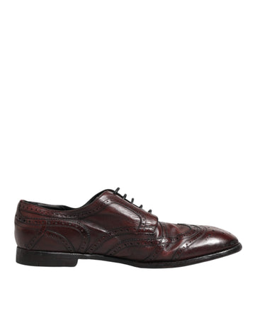 Bordeaux Leather Lace Up Dress Derby Shoes