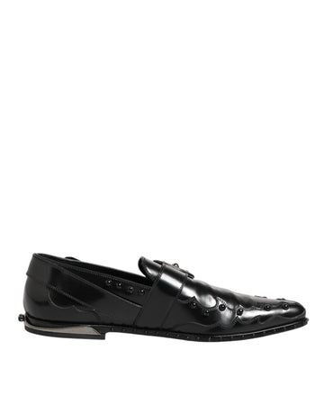 Black Embellished Dress Monk Strap Shoes