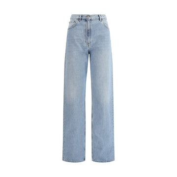 Light Blue Cotton High-Waisted Jean
