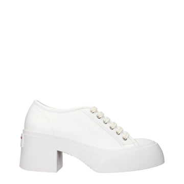 White Leather Platform Sneakers