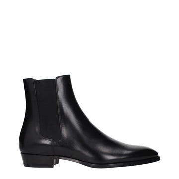 Black Leather Ankle Boots