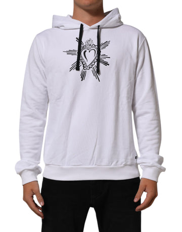 White Sacred Heart Hooded Sweatshirt Sweater