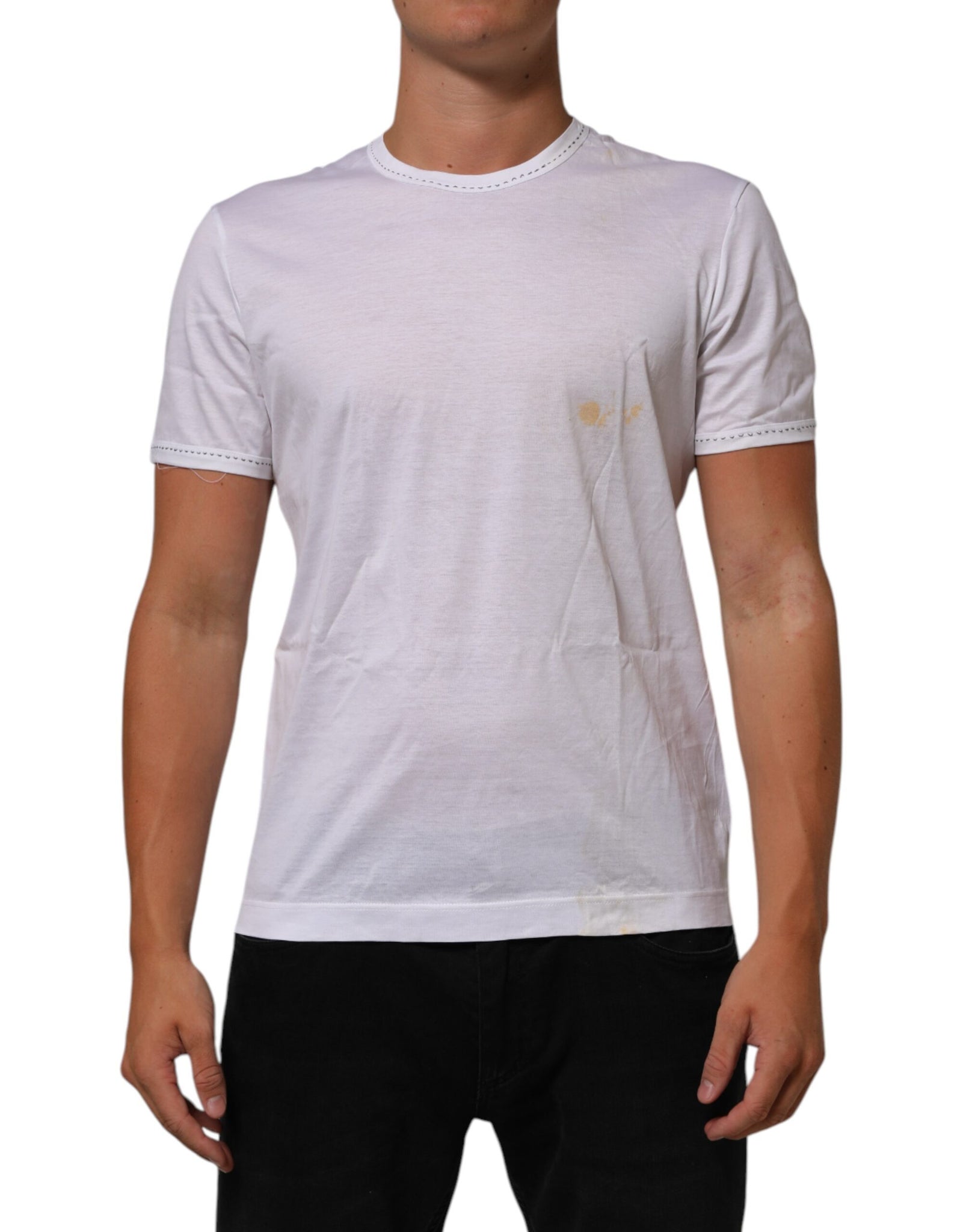 White Cotton Crew Neck Underwear Tee T-shirt