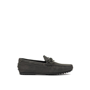 Gray Nubuc Leather Moccassin