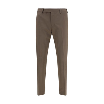 Brown Fleece Wool Casual Pants