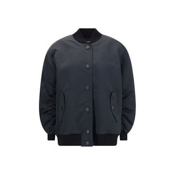 Black Polyester Bomber
