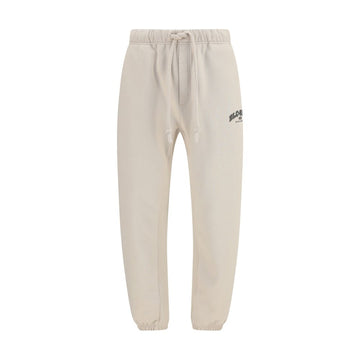 Beige Cotton Athletic Pants