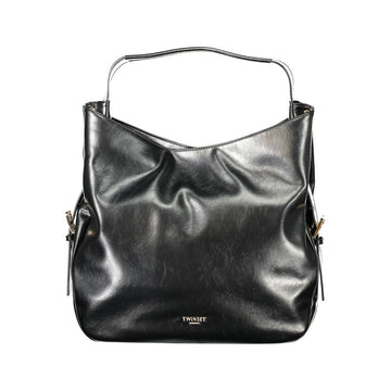 Black Polyethylene Women Hobo Bag