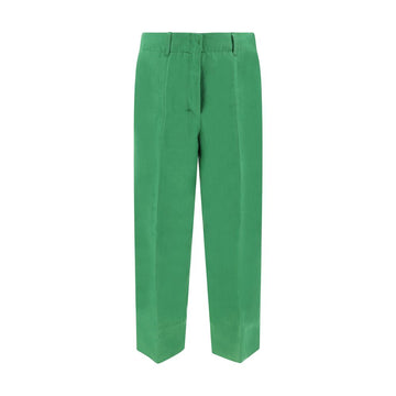Green Linen Casual Pants