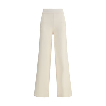 Cream Viscose Casual Pants