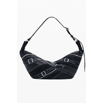 Black Polyethylene Women Handbag