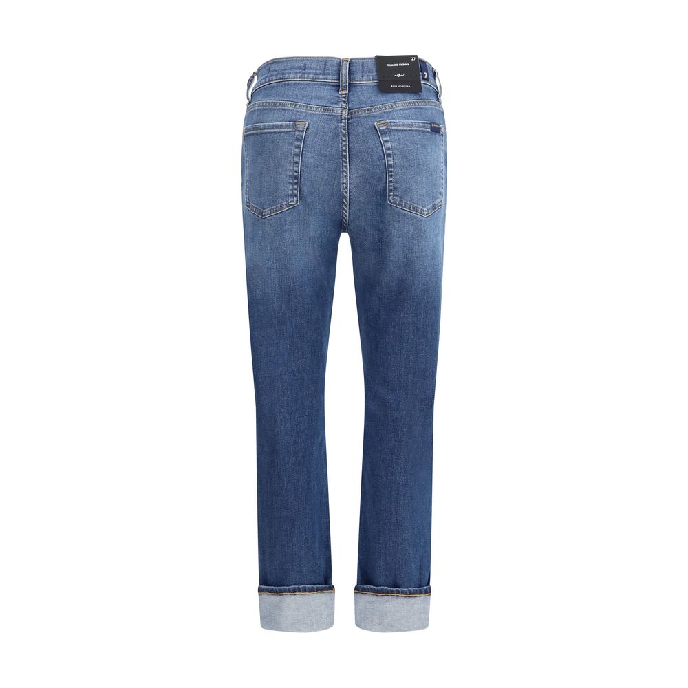 Blue Cotton Relaxed Fit Jeans
